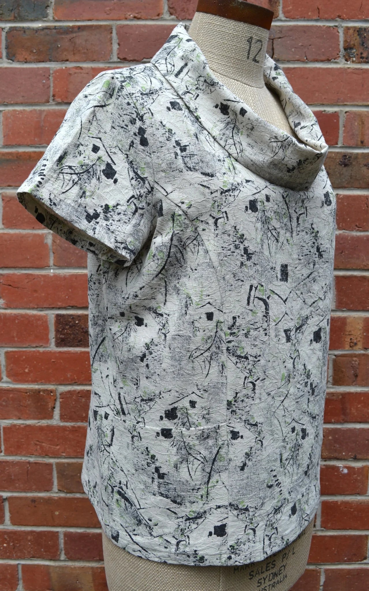 Women's Handmade Roll Neck Top - Rooftops