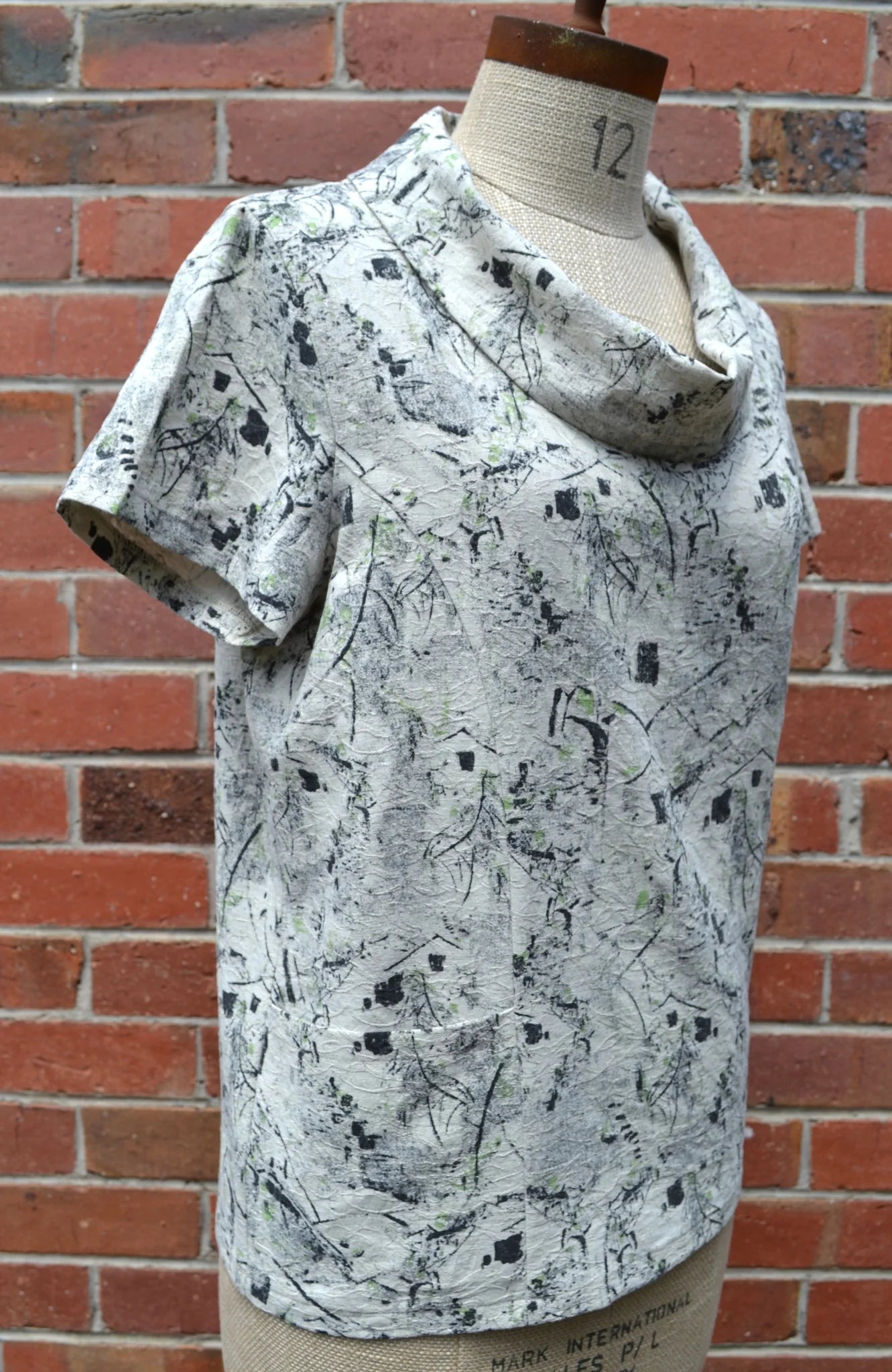 Women's Handmade Roll Neck Top - Rooftops