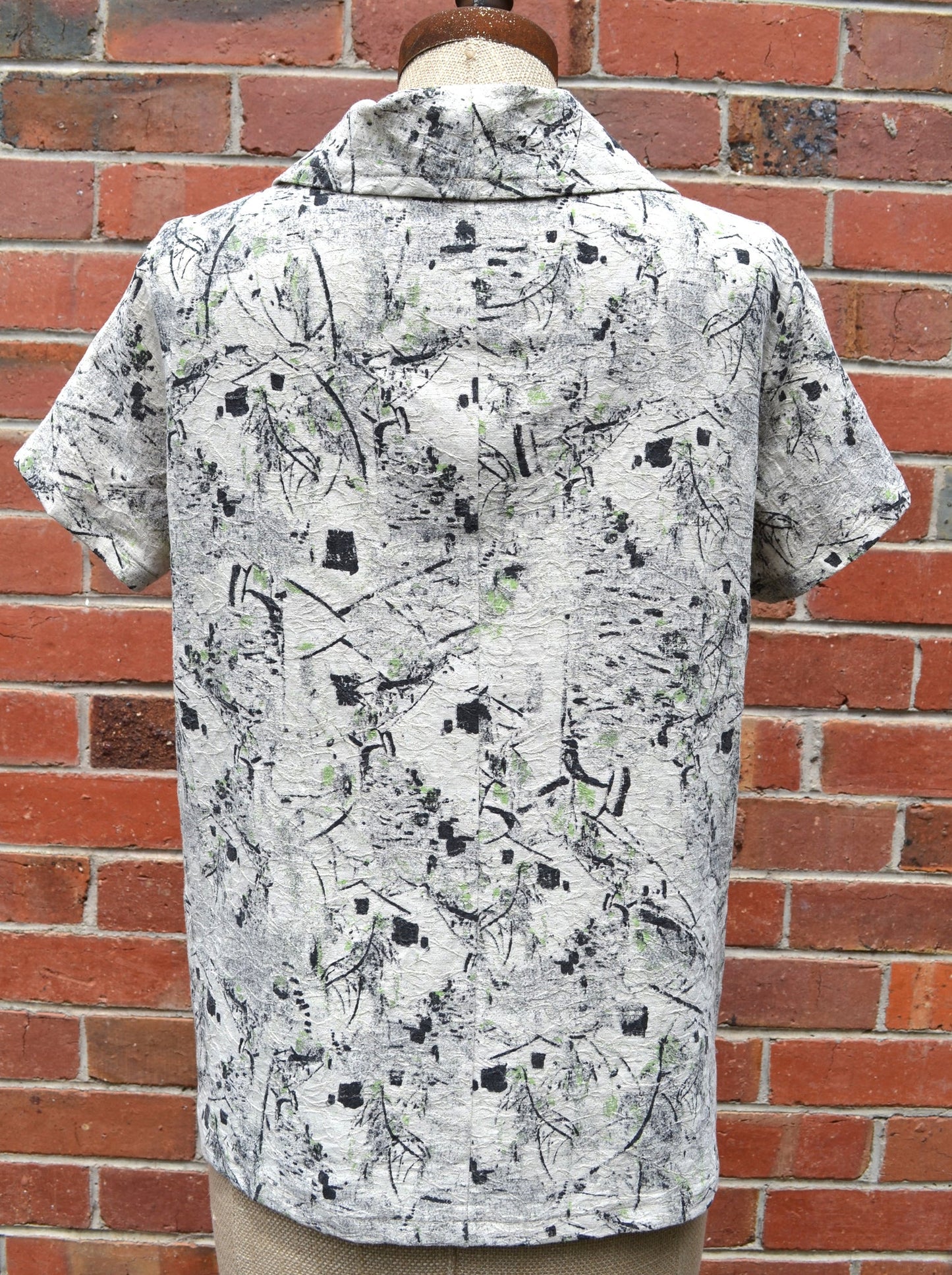 Women's Handmade Roll Neck Top - Rooftops