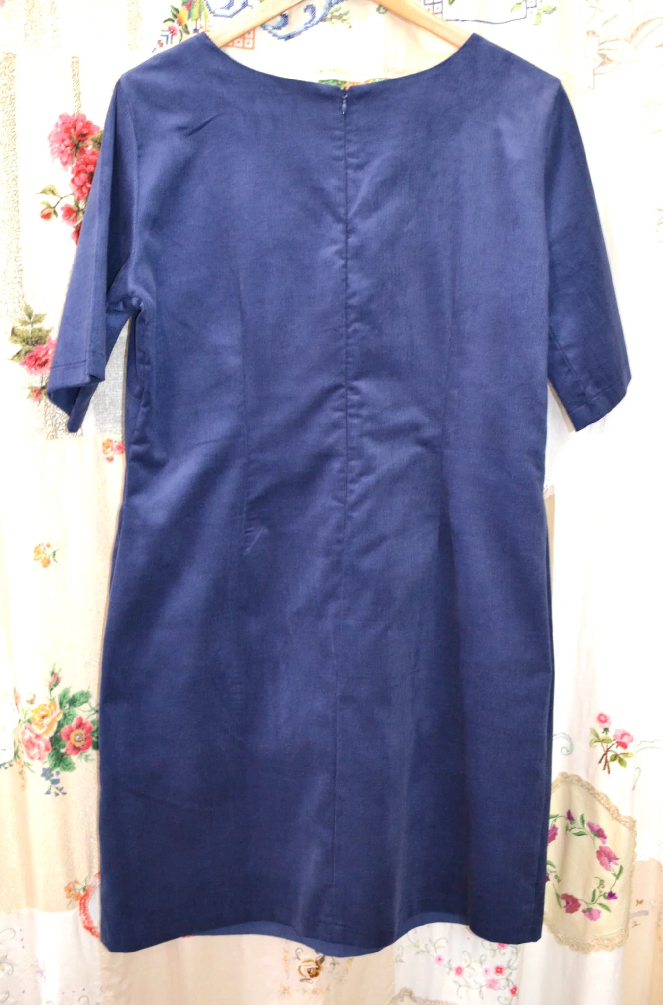 Women's Handmade Tunic Dress -Sky Corduroy