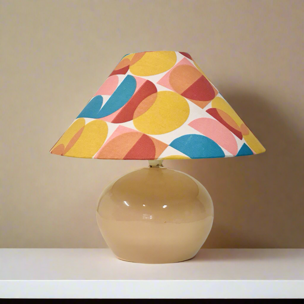 Squat Retro Blush Ceramic Table Lamp