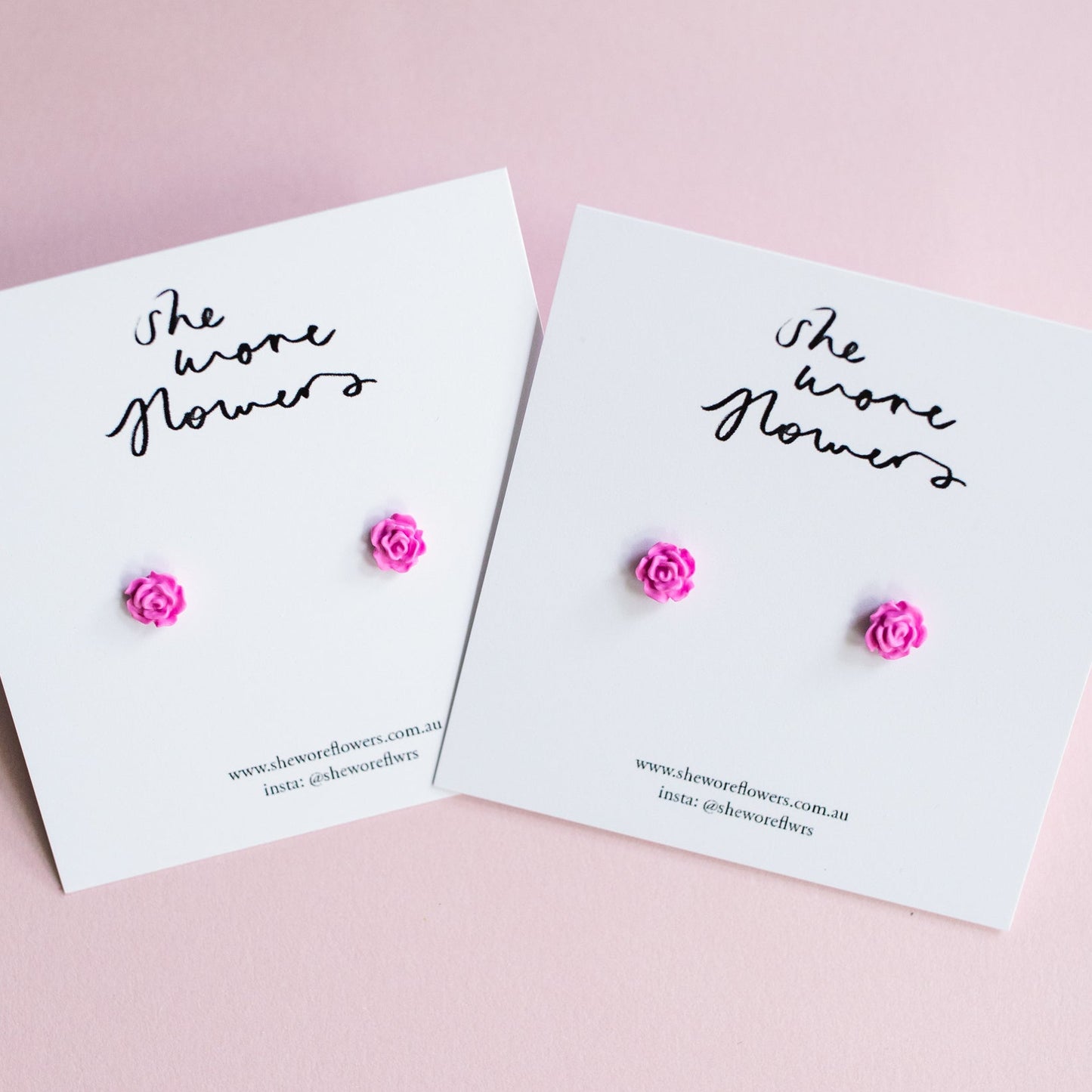 Floral Polymer Clay Mini Rose Stud Earrings