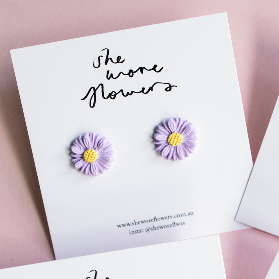 Floral Polymer Clay Mini Flower Stud Earrings