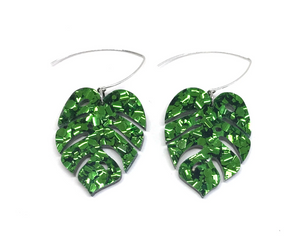 Monstera Leaf Hook/Hoop Earrings
