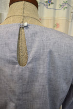Women's Handmade Keyhole Top - Silver marle Cotton