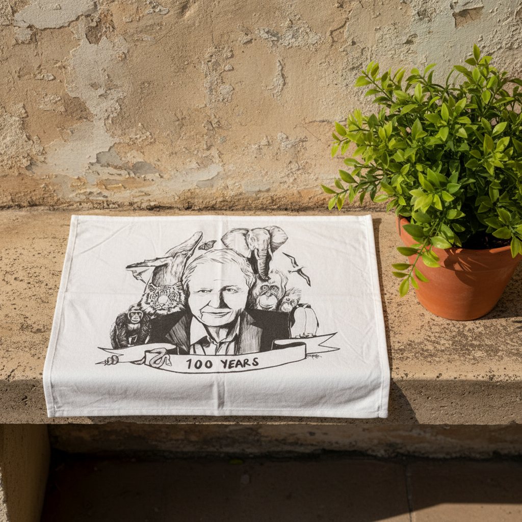 Sir David Attenborough 100 Years - Tea Towel