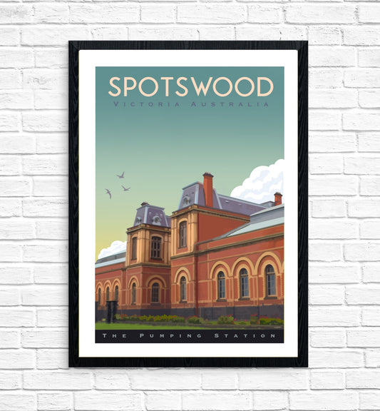 Vintage Poster - Spotswood Pumping Station Blue