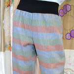 Women's Handmade Band Pants - Steps stripe