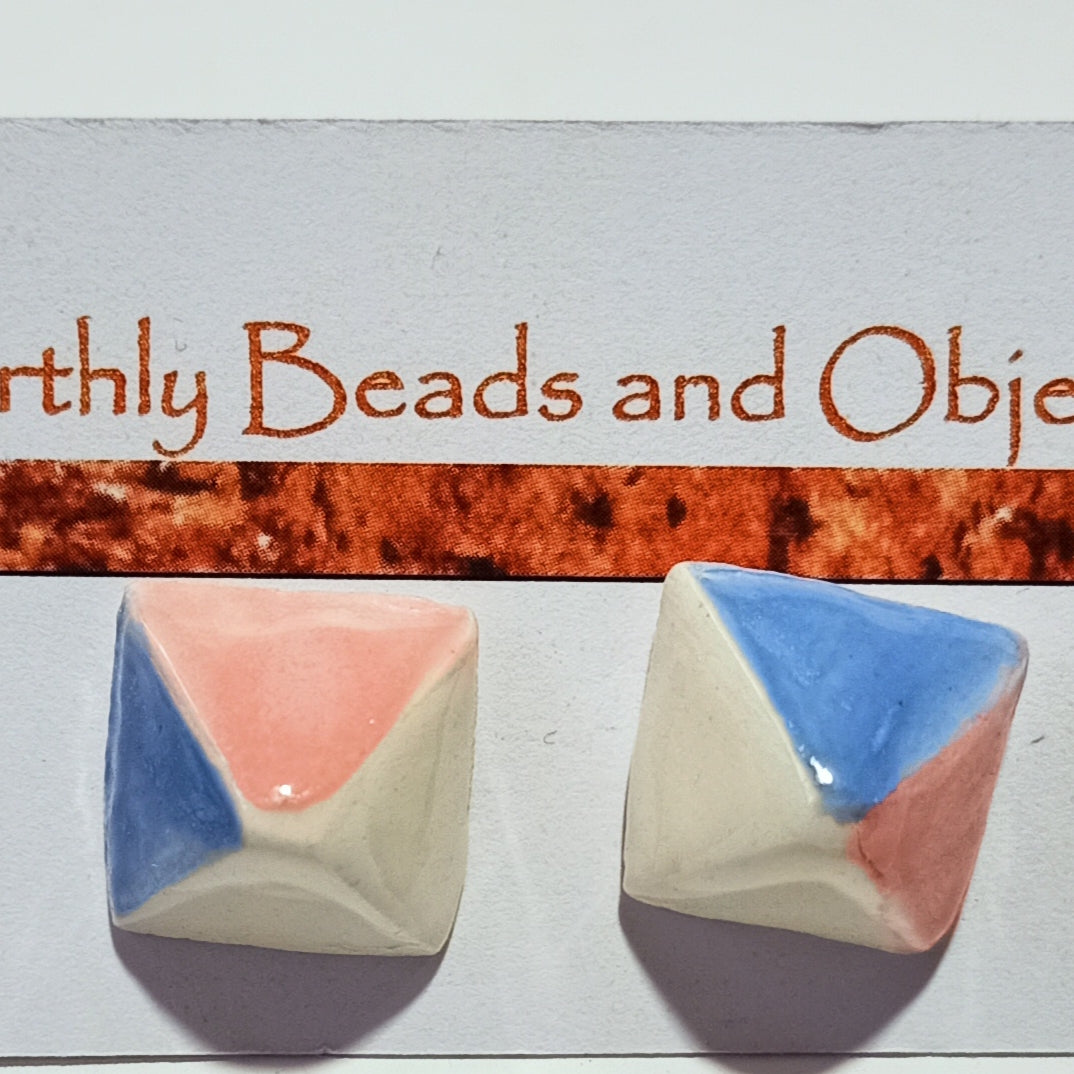 Handcrafted Pottery Stud Earrings