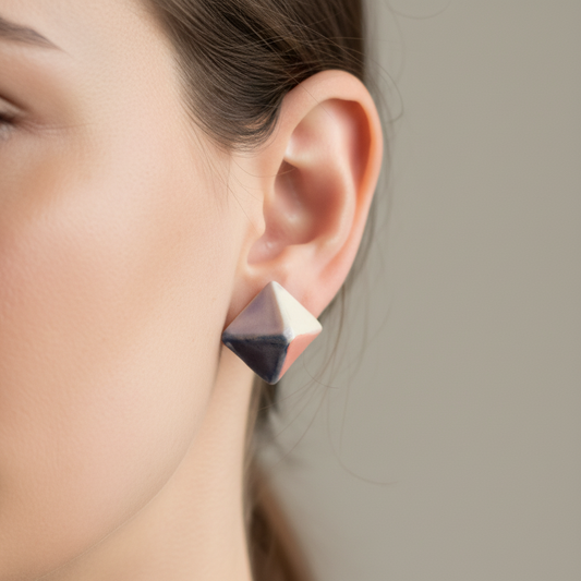 Handcrafted Pottery Stud Earrings