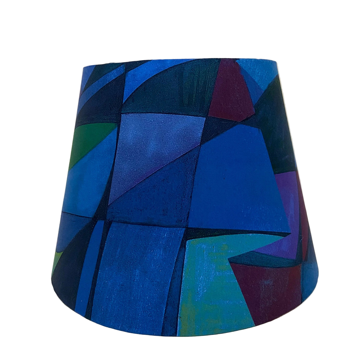 White Ceramic Hatched Shaped Ridged Table Lamp with Urban Mosaic Shade