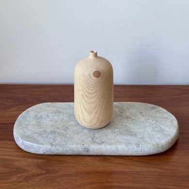 Handturned Timber Vase - Claret Ash Squat
