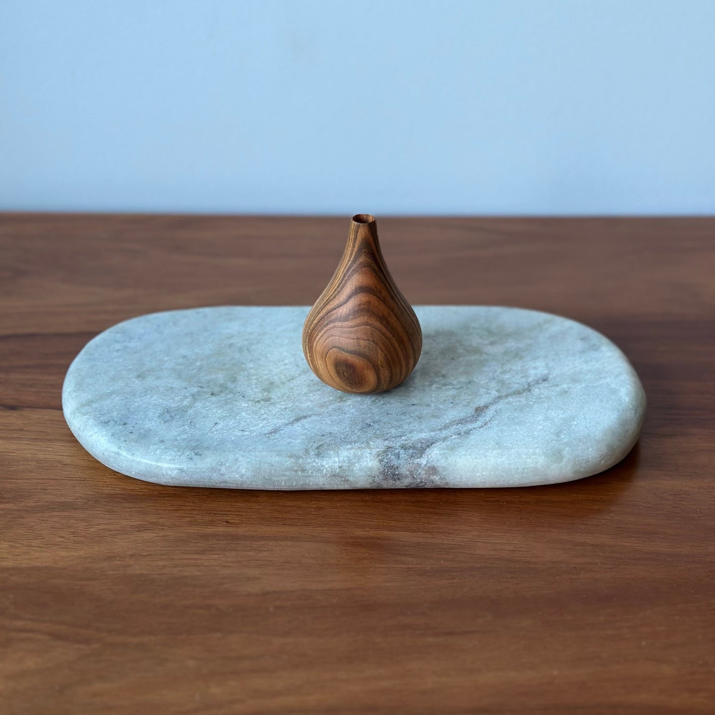 Handturned Timber Vase - Peach Droplet