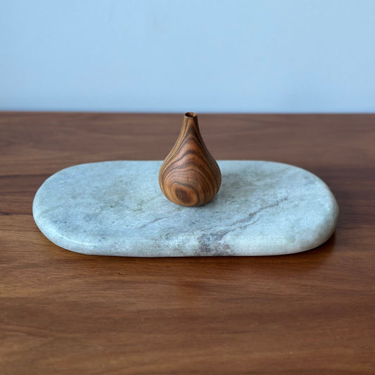 Handturned Timber Vase - Peach Droplet