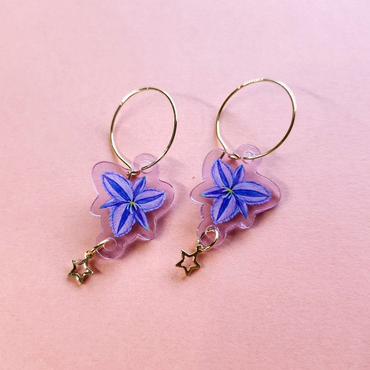Native flower dangle earrings