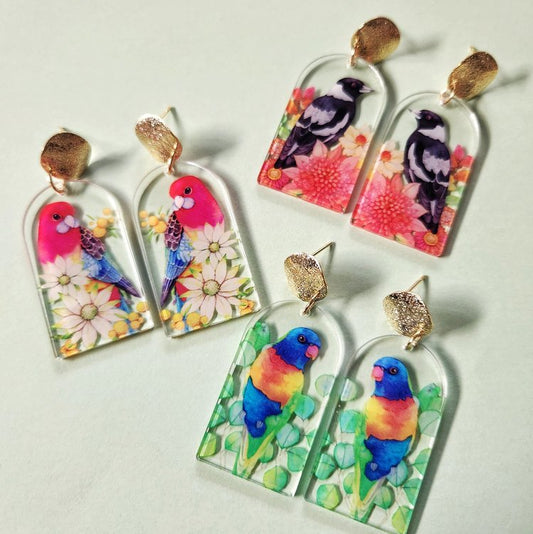Australian Birds Statement Earrings Collection