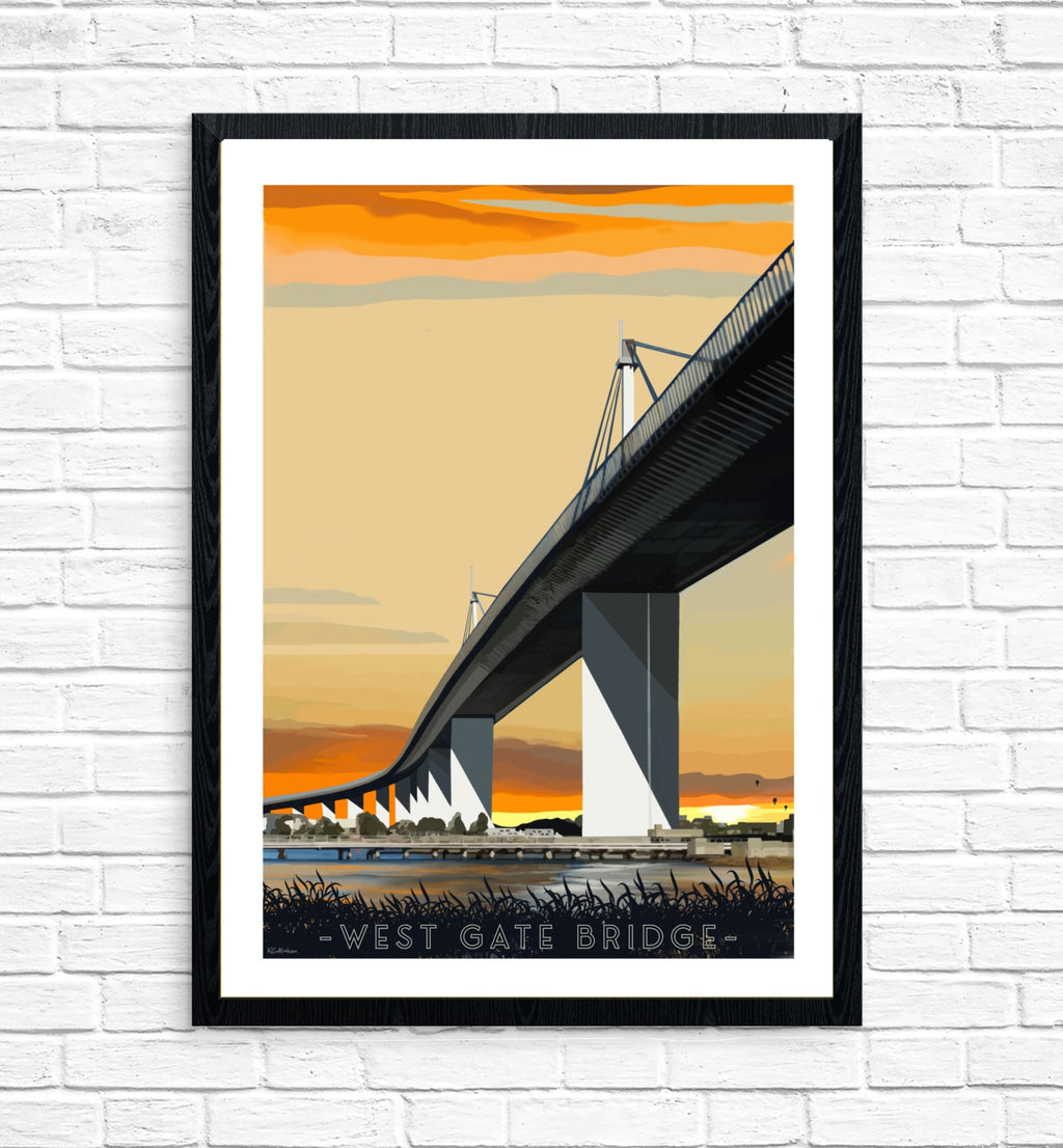 Vintage Poster - Melbourne's West Gate Bridge Sunrise