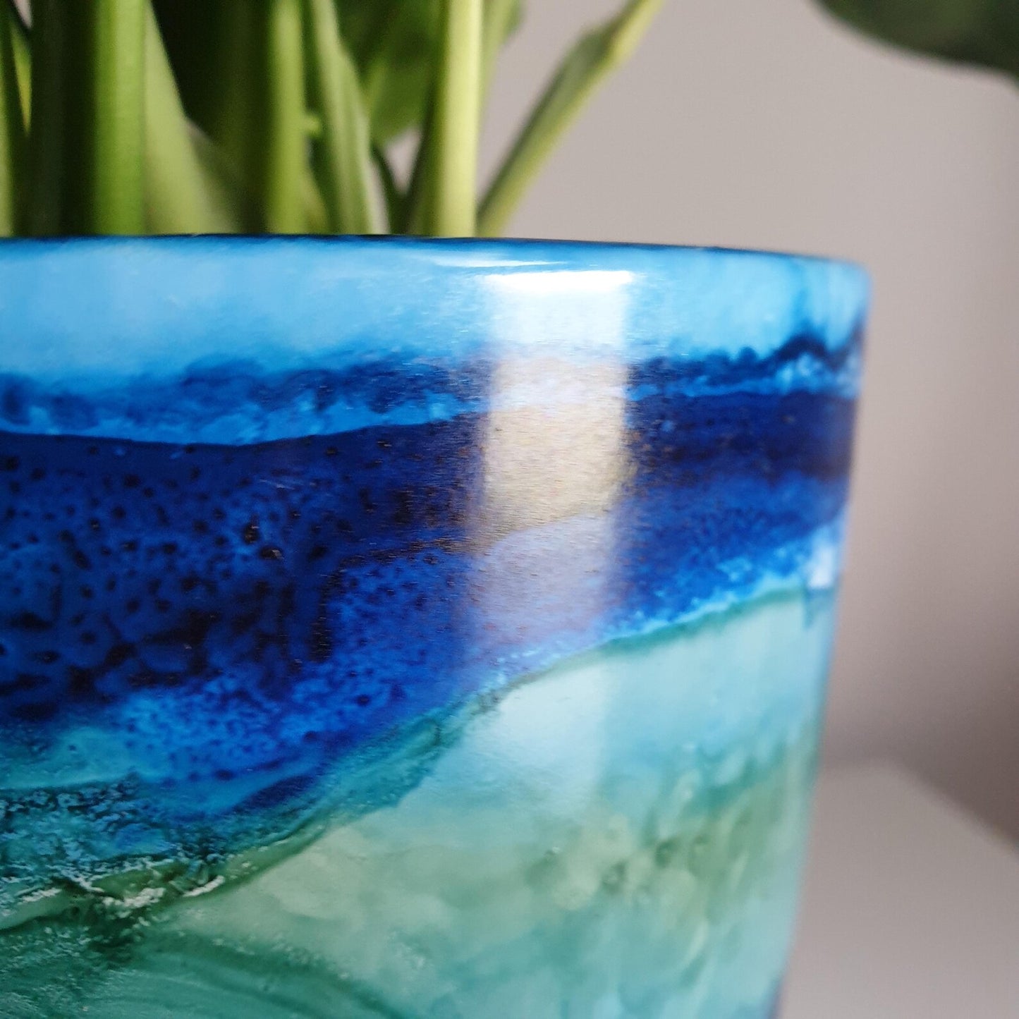 Alcohol Ink planter pot with tray - Wildform