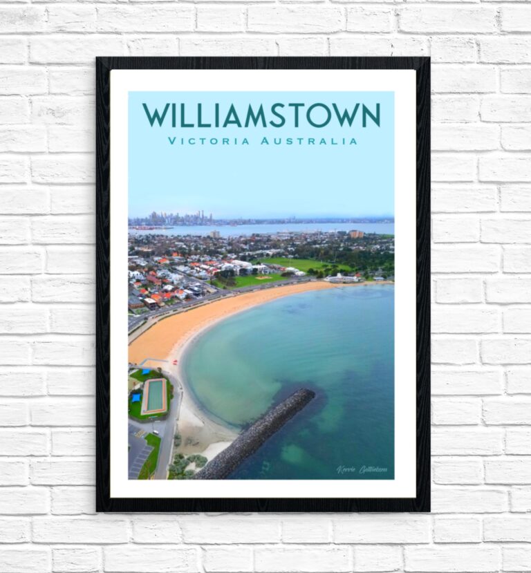 Vintage Poster - Williamstown Beach Horizon Victoria Australia