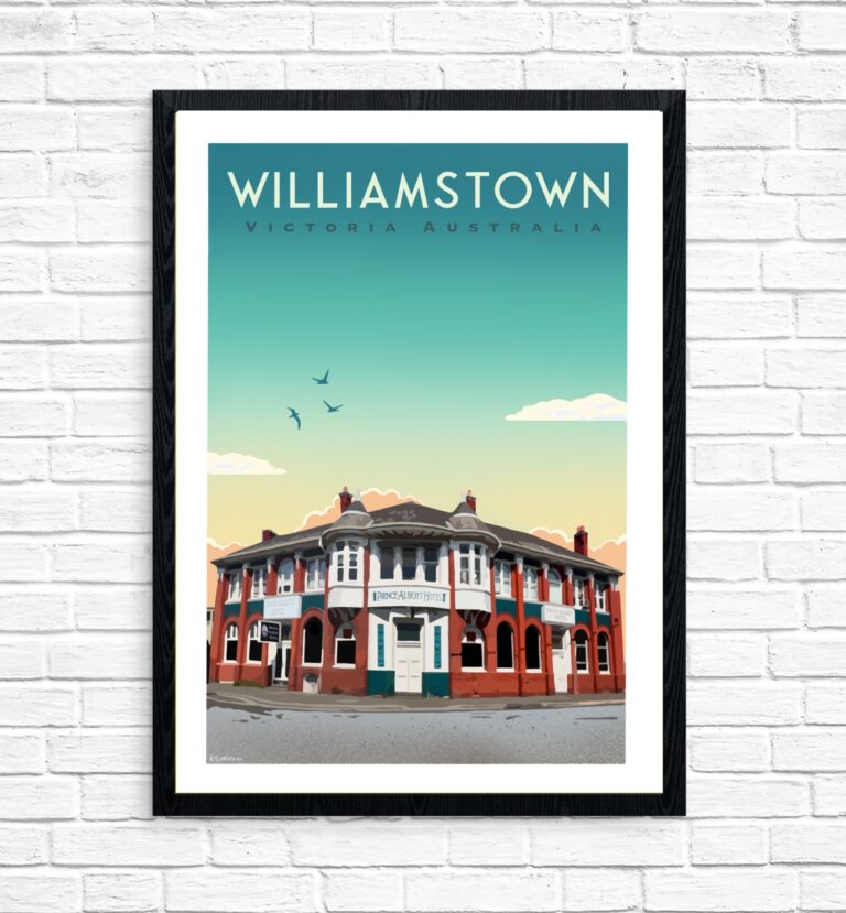 Vintage Poster - Williamstown Prince Albert Hotel Dusk