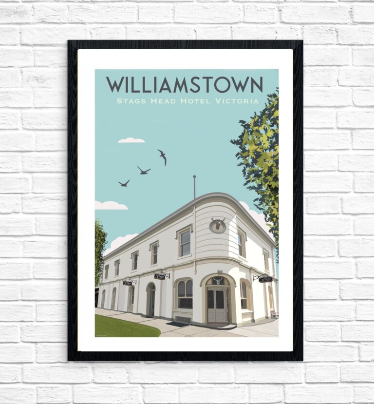 Vintage Poster - Williamstown Stags Head Hotel Sky