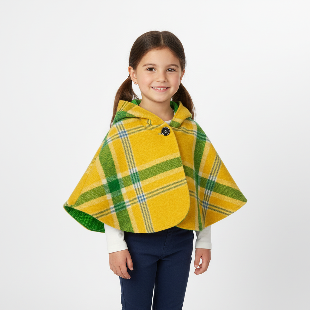 Vintage Blanket Woollen Cape - Yellow