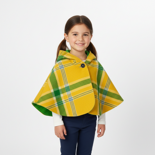 Vintage Blanket Woollen Cape - Yellow