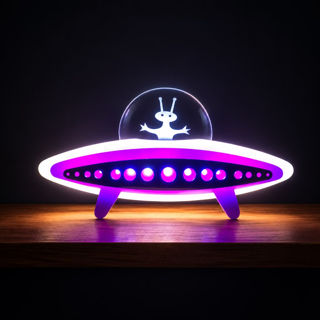 Grhux Desktop Alien Atomic UFO Lamp
