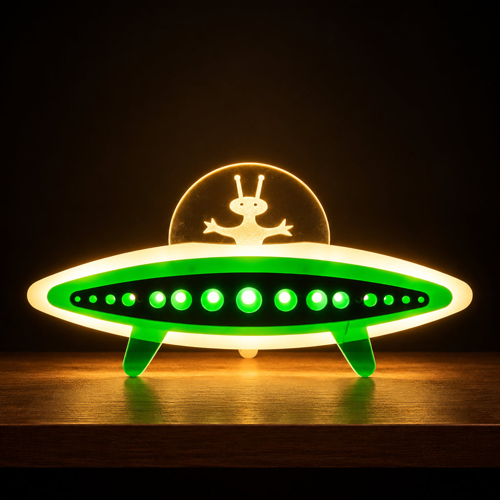 Grhux Desktop Alien Atomic UFO Lamp