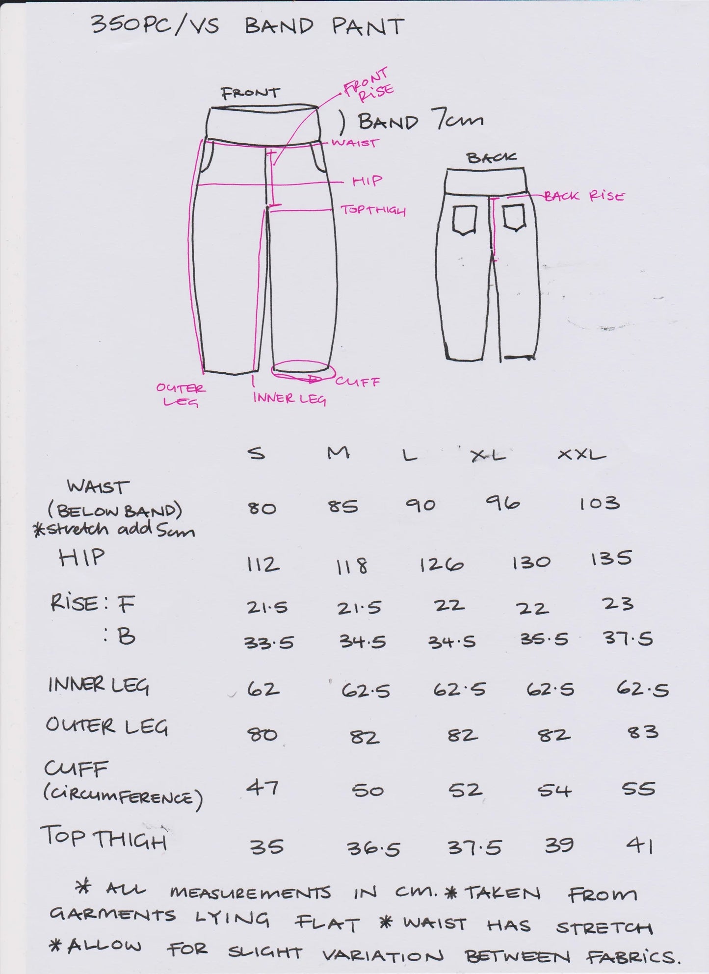 Women's Handmade Band Pants - Stretch Dark Denim