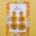Floral Polymer Clay Flower Dangly Earrings