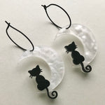 Moon Cat Hoop Earrings