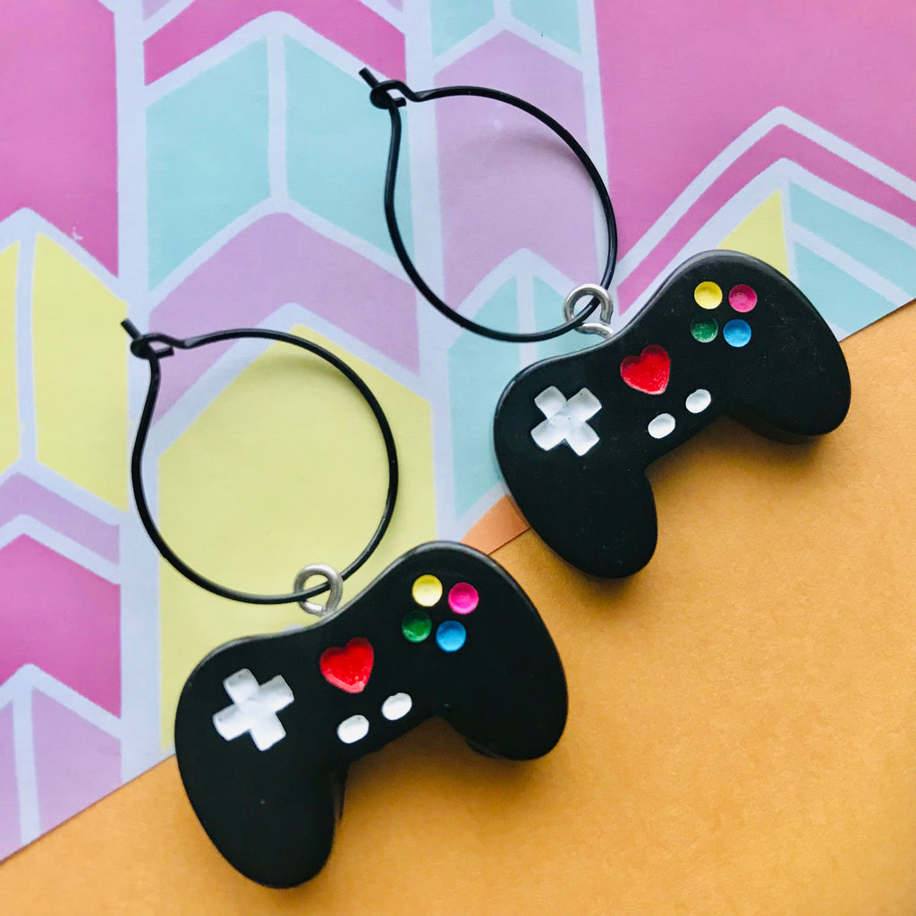 Gaming Controller Hoop Earrings