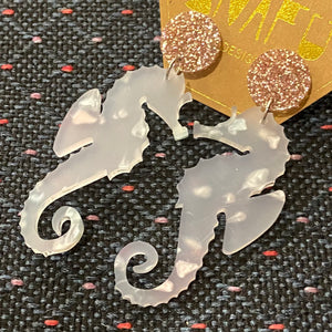 Seahorse Dangly Stud Earrings