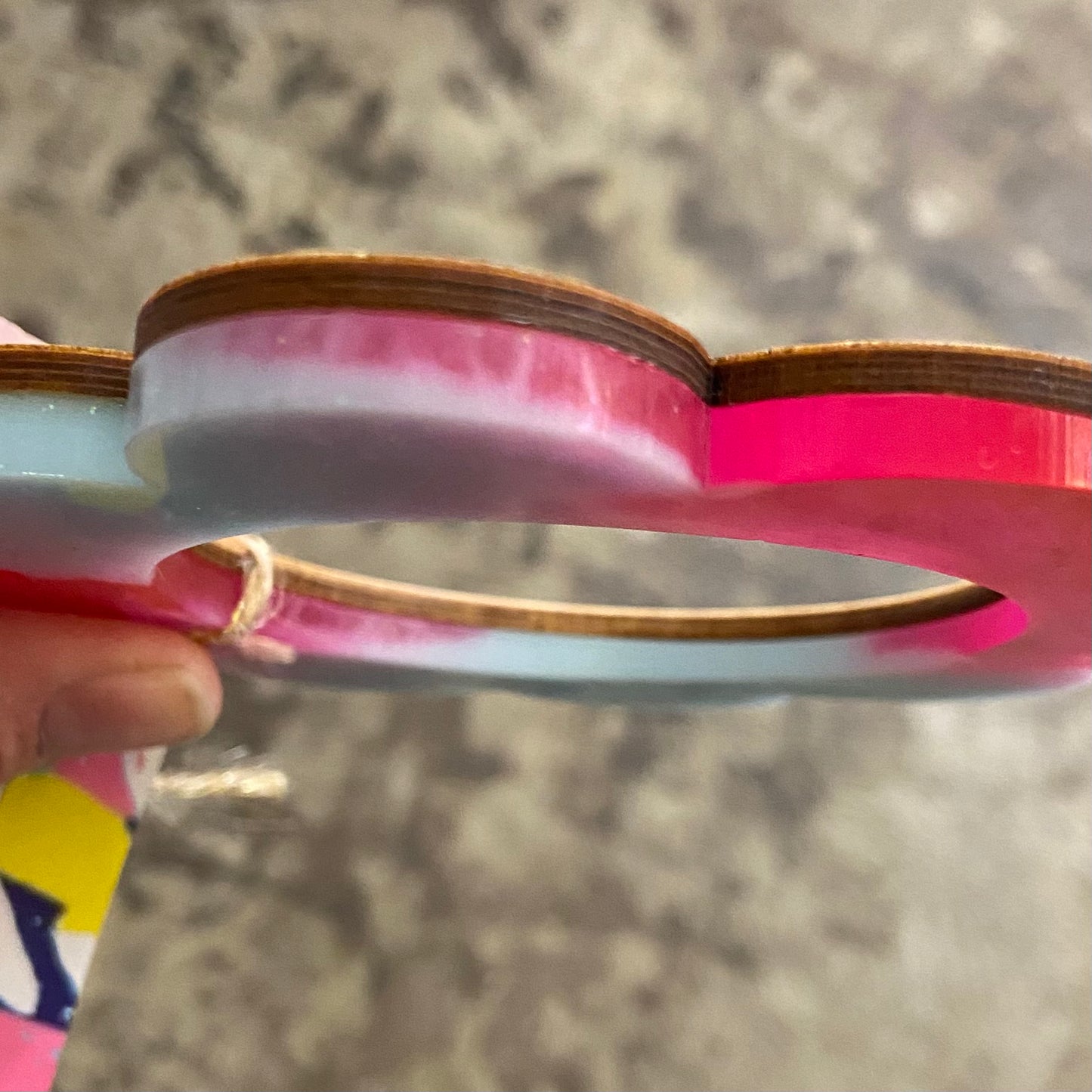 Burst of Colour Resin & Bamboo Bangle - Flower Set