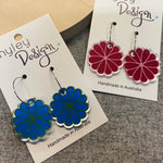 Laser Cut Flower Disc Perspex Earrings