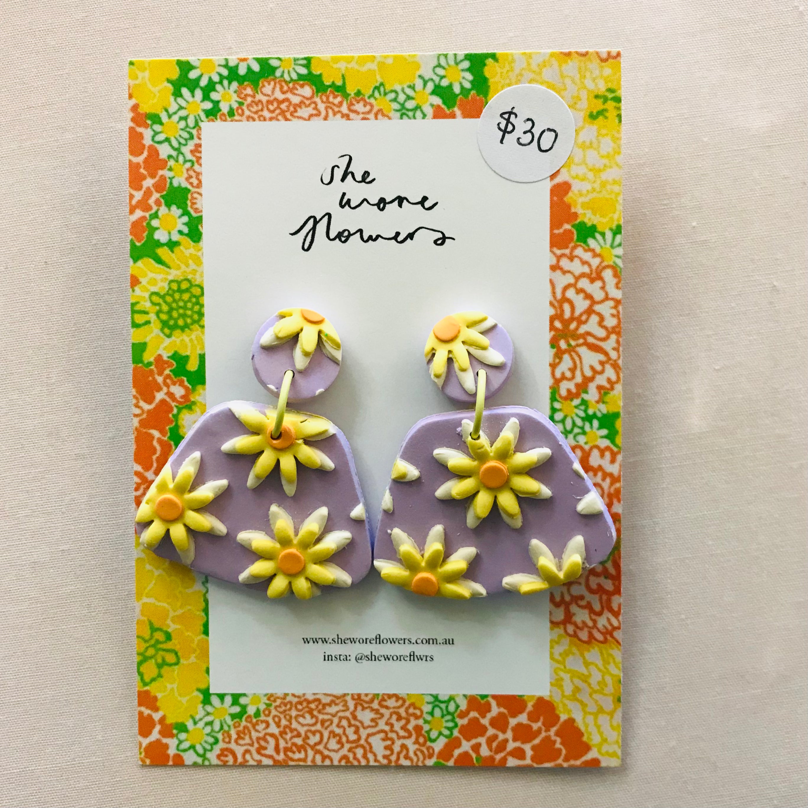 Floral Polymer Clay Multi Shaped Dangle Earrings