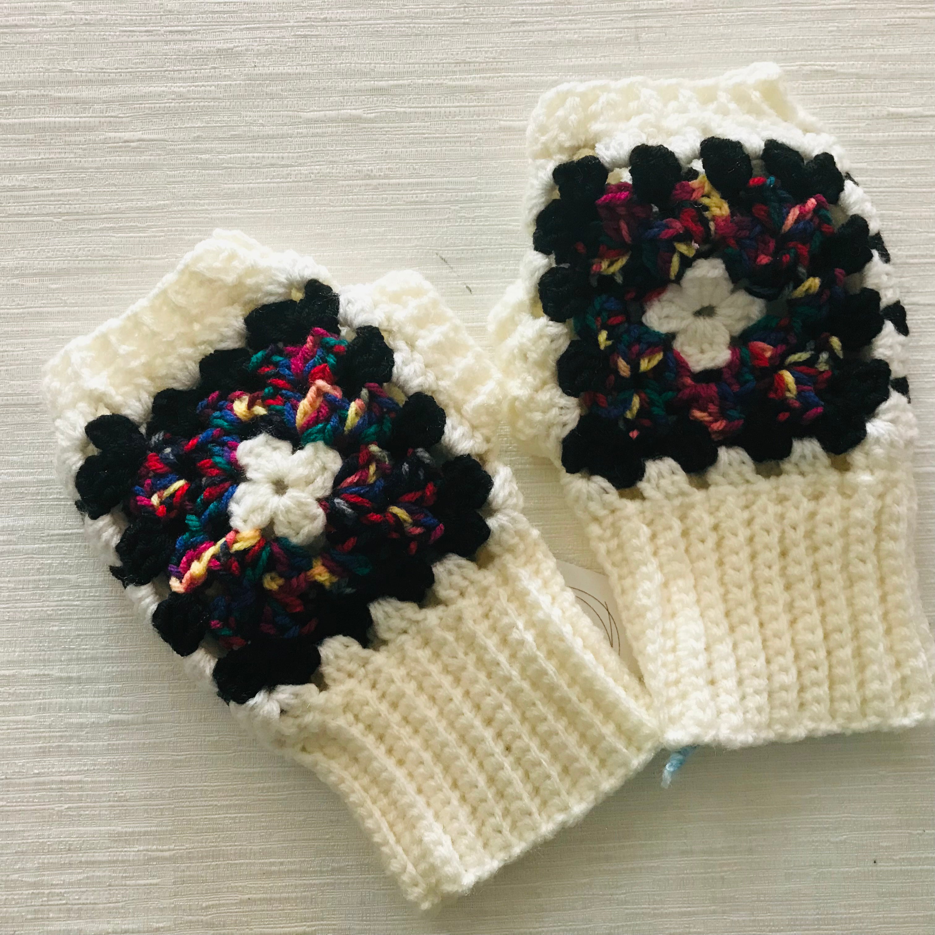 Crochet fingerless gloves - various colours