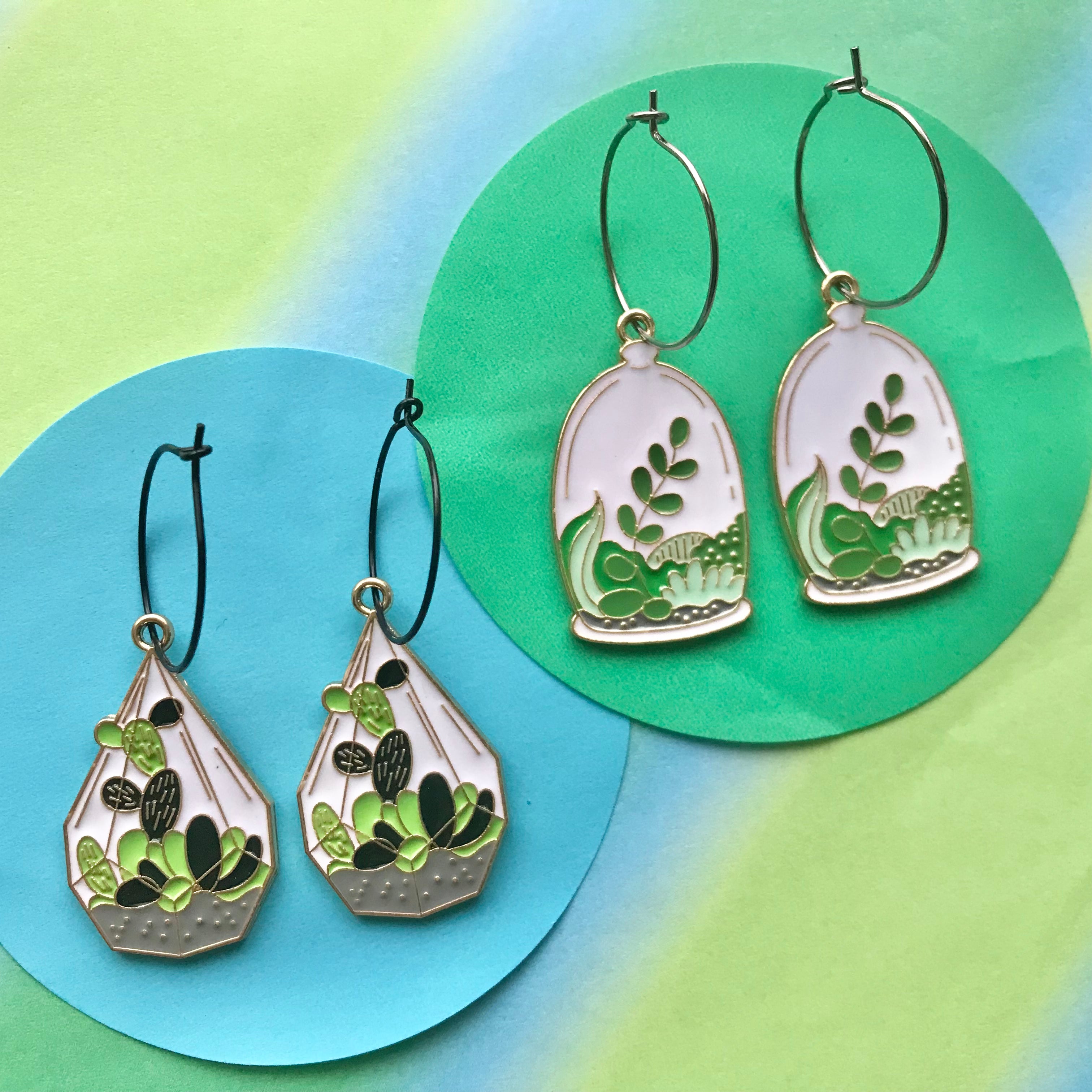 Terrarium Hoop Earrings