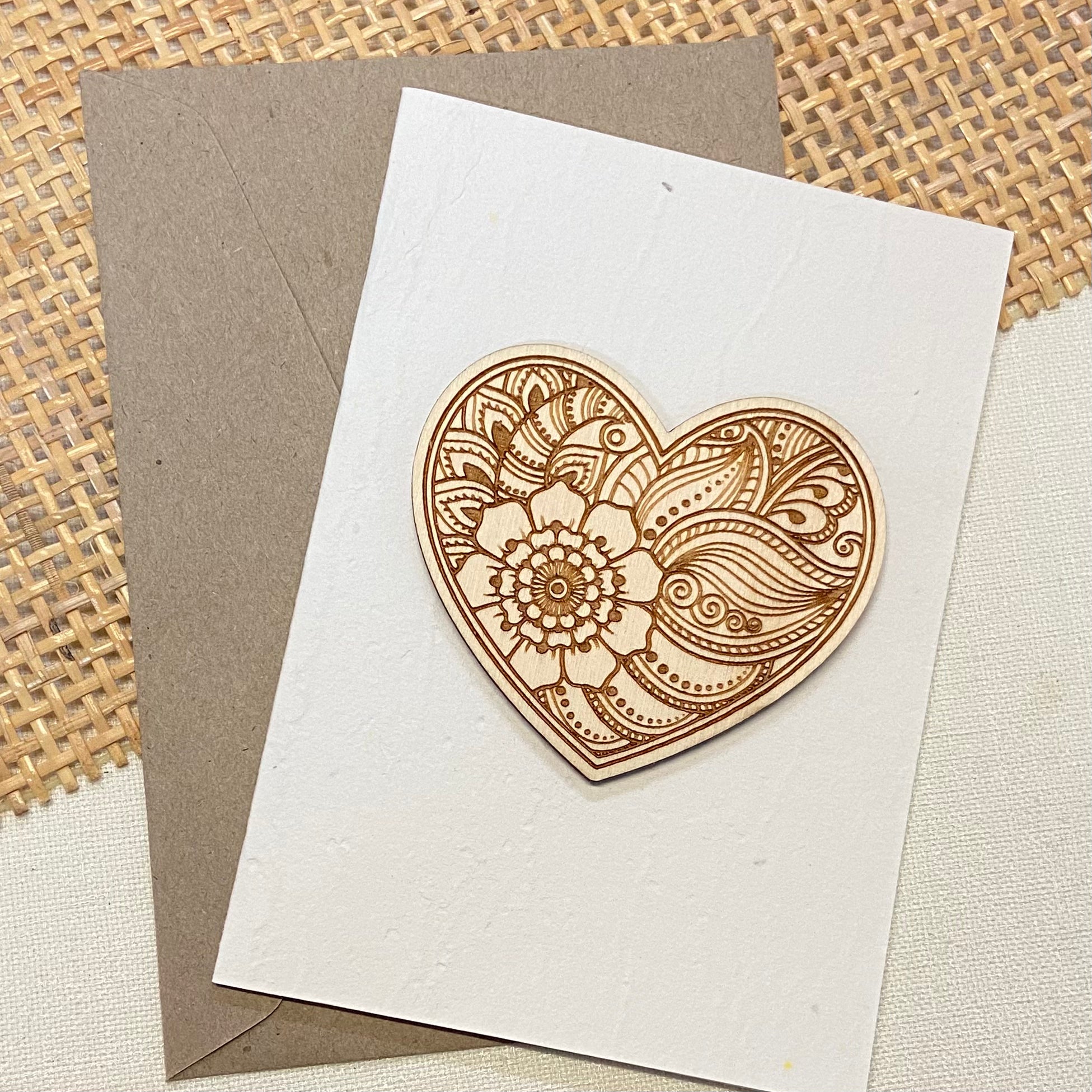 Seed cards with various wooden art
