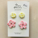 Floral Polymer Clay Multi Stud Earrings