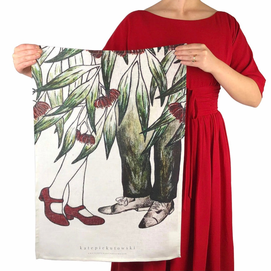 Original Art Print Linen Tea Towel