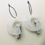 Moon Cat Hoop Earrings