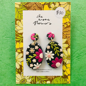 Floral Polymer Clay Multi Shaped Dangle Earrings