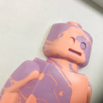 Eco Resin Framed 3D Brick Person - Lilac & Orange Paint Splatter