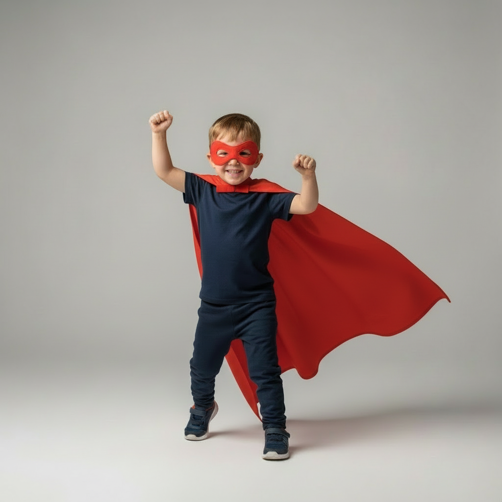 Superhero Dress Up Capes, Masks & Cuffs - RED