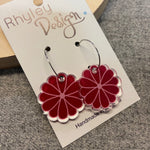 Laser Cut Flower Disc Perspex Earrings