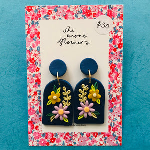 Floral Polymer Clay Bouquet Dangle Earrings