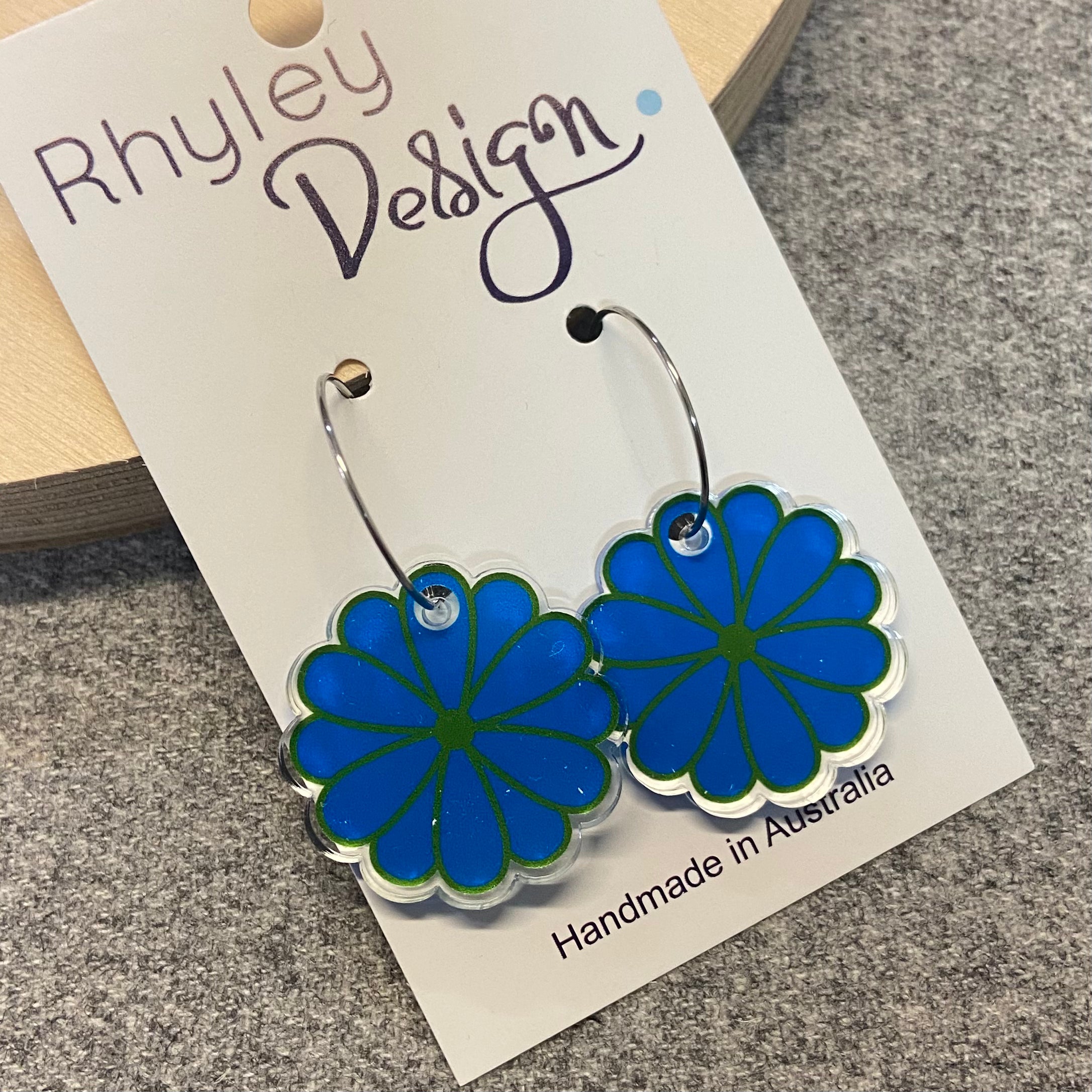 Laser Cut Flower Disc Perspex Earrings