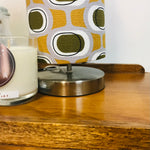 Barkcloth Olive Orb Column Touch Lamp